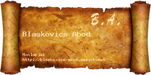Blaskovics Abod névjegykártya
